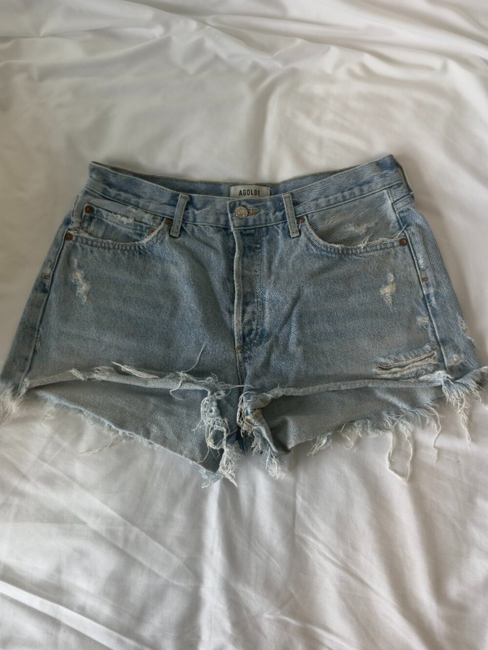 AGOLDE Parker Vintage Cutoff Jean Shorts Swapmeet Blue Size 29